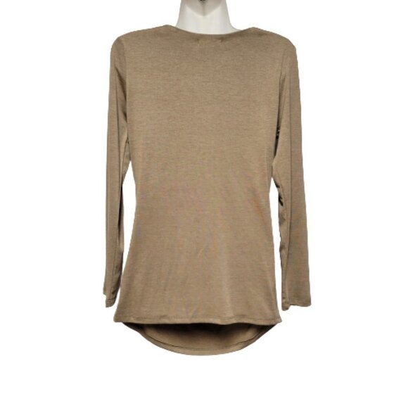 light Brown Long Sleeve Cowl Neck Blouse Top Various Sizes Size S Size XL -NW - Picture 2 of 8